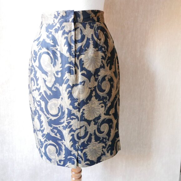 Vintage Handmade Pleated Skirt & Scarf Set - Geometric Print, New Without Tags - Picture 4 of 10